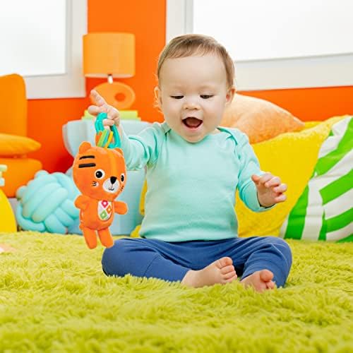 Bright Starts Jingle Joy Reach & Rattle Toy for Stroller - Tiger with Chime Sounds - Unisex, Newborn + - Image 4