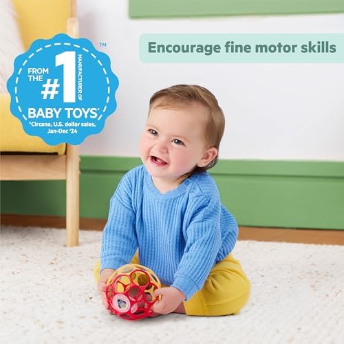 Disney Winnie the Pooh Oball Easy-Grasp Rattle by Bright Starts, Infant Toy in RedYellow, Age Newborn and up, 4 Inches - Image 3