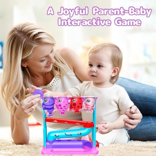 Ball Drop Toy for 1, 2 Years Old Boys & Girls, Interactive Toddler toy with Lights, Music & Water Spray, Montessori STEM Learning Toys for 9-18 Months, Infant Early Development Gift(Pink) - Image 7