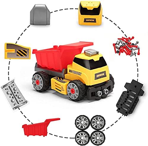 MOBIUS Toys 7-in-1 Take-Apart Truck Construction Set – STEM Building Toy w/Drill, Lights & Sounds – Buildable Dump Truck, Excavator & More - Educational Engineering Toy for Kids Ages 3–8 - Image 6