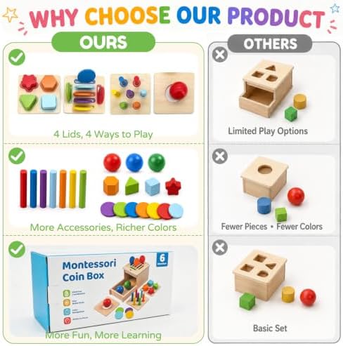 Montessori Toys for 1 Year Old, 4 in 1 Object Permanence Toys for Babies - Image 6
