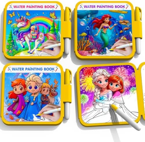 ZHOC Reusable Water Painting Books for Kids – 3 Pack Magic Water Reveal Coloring Books with Water Pens (Unicorn, Ice World & Mermaid) No-Mess Coloring Book Fun Travel Activity for Ages 3–8 by ZHOC