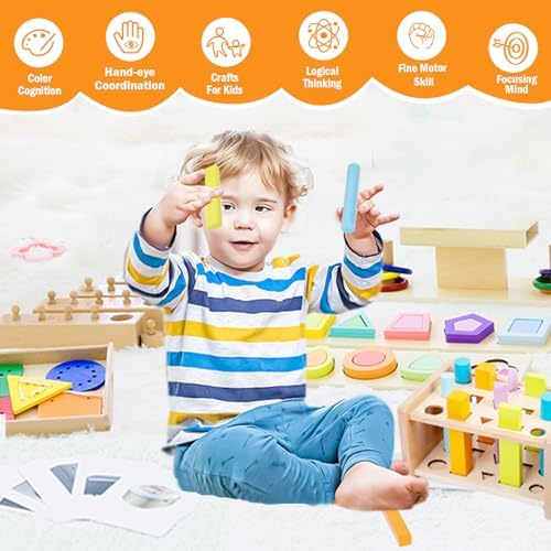 Adena Montessori Play Kit for 22-24 Months Baby Developmental Playset for Toddlers Preschool Learning Toys, Medium - Image 2