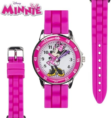 Minnie Mouse Time Teacher Watch for Girls - Analog Time Learning with Easy-to-Read Numbers and Comfortable Silicone Band - Image 4