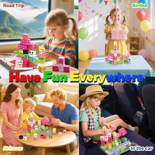 Princess Magnetic Building Blocks Travel Toys - 35PCS Magnet Cubes for Kids Ages 4-8, STEM Learning Toys, Portable Magnetic Toys Set for Toddlers 3-5, Boys & Girls，Birthday Gifts, Classroom Prizes - Image 6
