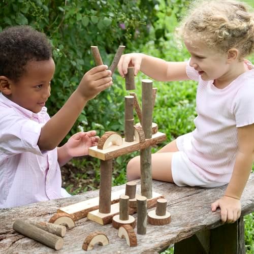 Guidecraft Branch Blocks - 36 Piece Kid's Natural Wooden Unit Building Set, Tree Block Stacking Sorting Toy for Toddlers - Image 2