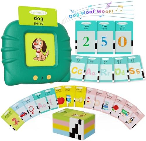Aullsaty Toddler Toys Bilingual English and Spanish Talking Flash Cards for 1 2 3 4 5 6 Year Old Boys and Girls, Autism Sensory Toys for Autistic Children, Learning Educational Speech 250 Sight Words by Aullsaty