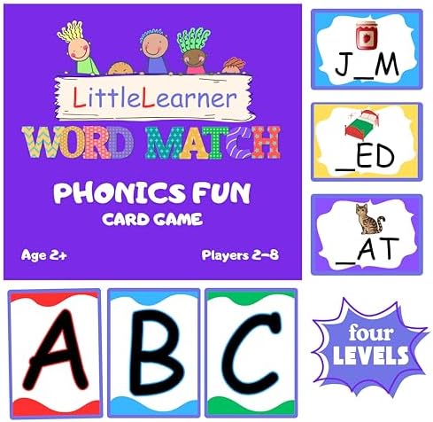 Little Learner Word Match – Phonics and Early Literacy Educational Card Game for Toddlers, Preschoolers, and Kids (2+), Multiplayer, Letter Recognition & Reading Readiness, Fun Learning Activity by Unknown