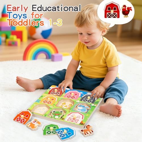Toddler Wooden Puzzles Ages 1-3, Montessori Toys for 12+ Months Boys Girls - Image 4