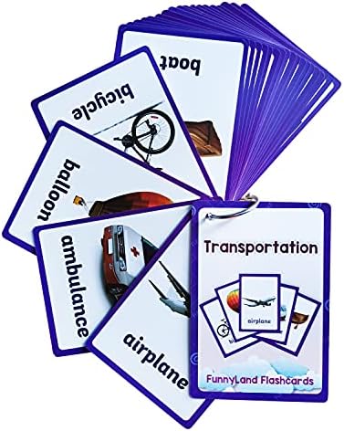 Lilias Transportation Flash Cards, Toddler Learning Toys, Preschool Learning Toys, Homeschool Supplies, Learning Supplies for Kindergarten, 4.3 X 3.14 Inch, 22 Cards in Set,WC011 by Unknown