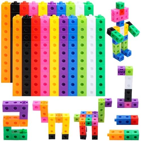 200 Pcs Math Linking Cubes - 10 Colors Connecting Counting Snap Blocks, Math Manipulatives for Early Math & Construction, Educational Toy for Preschool, Kindergarten, Homeschool by Unknown