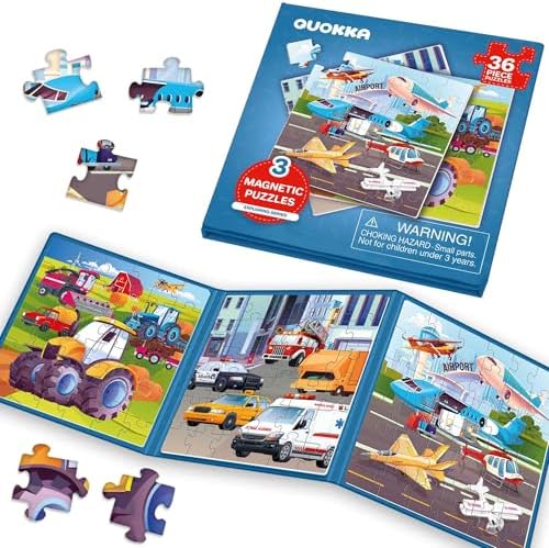 Magnetic Puzzles for Toddlers 3-5 - Kids Travel Toys for Boys and Girls by QUOKKA