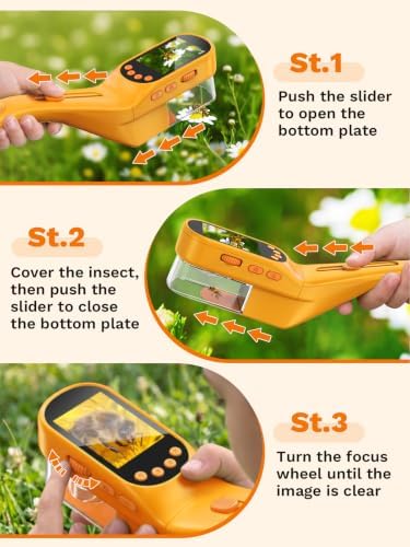 Bug Catcher for Kids with Microscope, Bug Catching Kit-Orange - Image 3