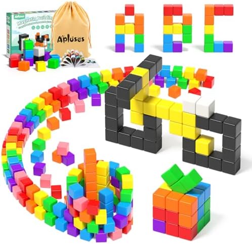 Apluses 54 PCS Magnetic Blocks, Magnetic Building Blocks for Kids 3+, Montessori Toys, Magnet Cubes, Preschool STEM Educational Sensory Magnet Toys for Kids Ages 3-5 Year Old Boys and Girls by MagneticBuildingBlocksfortodders