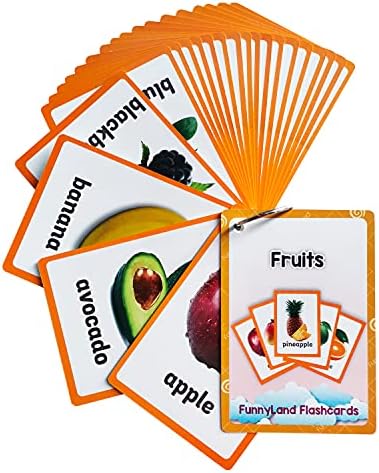 Lilias Fruits Flash Cards, Toddler Learning Toys, Preschool Learning Toys, Homeschool Supplies, Learning Supplies for Kindergarten, 4.3 X 3.14 Inch, 21 Cards in Set by Unknown