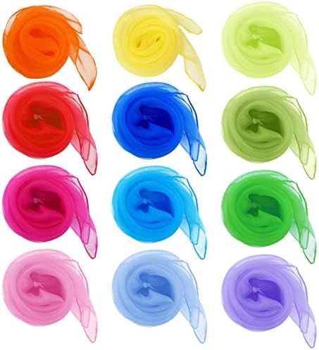 Jmkcoz 12pcs Square Juggling Silk Dance Scarves Magic Tricks Music Scarf - Image 5