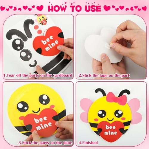 16 Pack Valentines Day Crafts for Kids, Toddler Crafts Paper Plate Art Kit Gift for 3 4 5 6 Year Old Boys Girls DIY Kids for Birthday Party Favor Preschool Classroom Party Games ﻿ - Image 6