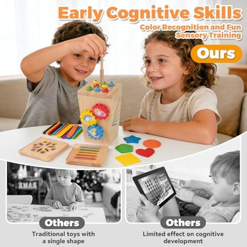5 in 1 Fine Motor Learning Toy, Wooden Montessori Toys for Kids Ages 3-5 - Image 3