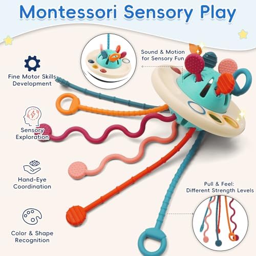 Montessori Pull String Sensory UFO Toy for Children 18 Months+ - Image 3