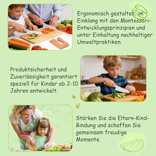Goodche 8 Pieces Toddler Knife Set- Kids Cooking Sets Real - Image 5