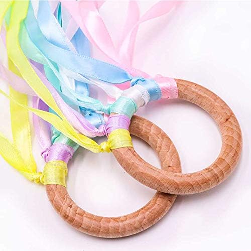 TANOFAR Montessori Toy | Hand Kite |Sensory Ribbon Toy | Wooden Toddler Toys | Rainbow Hand Kite by TANOFAR