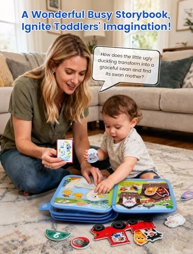 BizyKoady Montessori Busy Book for Toddlers 1-3, Felt Busy Board Farm Theme - Image 5