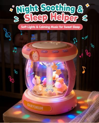 Baby Musical Drum Toy with Carousel and Microphone, 18-36 Months - Image 5