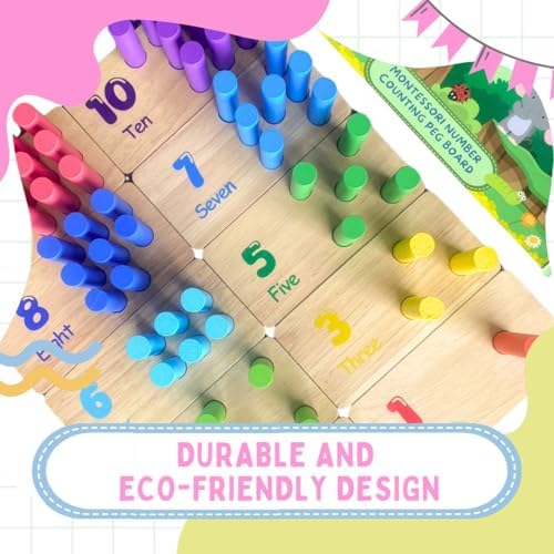 Counting Peg Board Montessori | Math Manipulatives for Preschoolers | Learning & Education Toys for Toddlers - Image 2