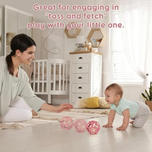 MCGMITT Sensory Balls for Baby, Easy Grasp Food Grade Stretchy Silicone Baby Teether Ball for 0-6 6-12 Months, BPA-Free Montessori Chew Toy, Newborn Infant Learning Developmental Toys Gift - Image 4