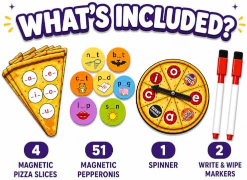 CVC Words on Pepperoni - Learn to Read & Write, Magnetic Phonics Games - Image 5
