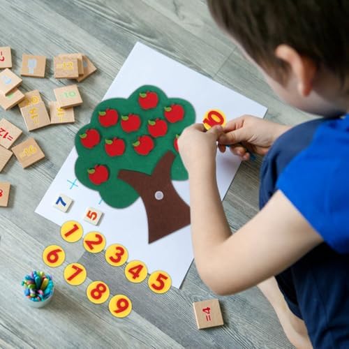 NUOBESTY Felt Number Tree for Toddlers Math Counting Game with Num 0-10 Addition and Subtraction Games Number Recognition Activities Early Educational Toy for Preschool Classroom Homeschool - Image 2