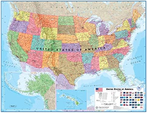 Laminated World Map & US Map Poster Pack - 17 x 22 in - Maps of the World - Image 3