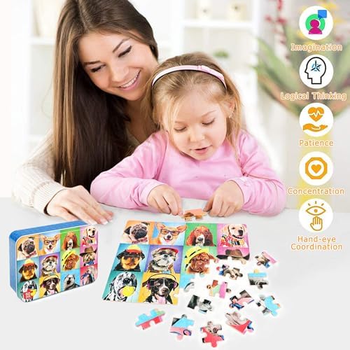 LELEMON Puzzles for Kids Ages 4-6,Dog 60 Piece Puzzles for Kids Ages 4-8 - Image 3