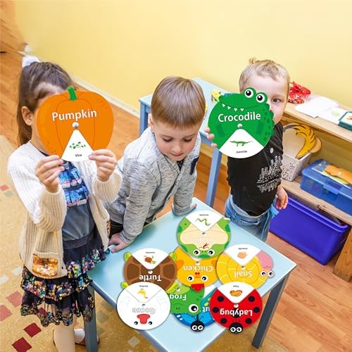 30 PCS Life Cycle Spinners, 20 Animals & 10 Plants Montessori Learning Toy for Kids, Educational Spinning Game Nature & Science Learning Activities for Toddlers - Image 7