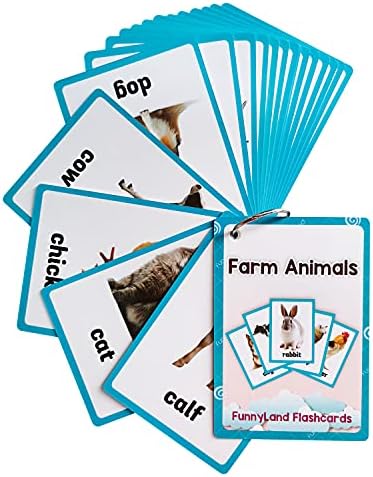Lilias Farm Animals Flash Cards, Toddler Learning Toys, Preschool Learning Toys, Homeschool Supplies, Learning Supplies for Kindergarten, 4.3 X 3.14 Inch, 18 Cards in Set by Unknown