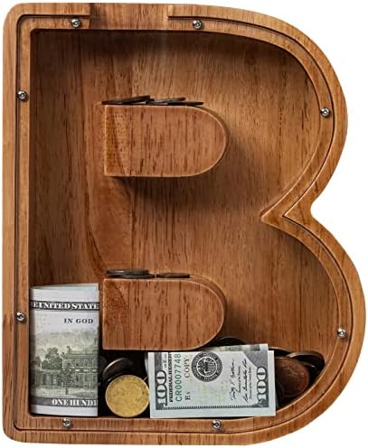 Ladenk Wooden Letter Piggy Bank - Piggy Bank for Kids Boys Girls Toddler - Image 2