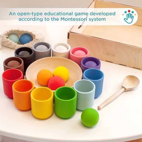 Ulanik Balls in Cups Full Set Montessori Toys for 1 Year Old - Image 3