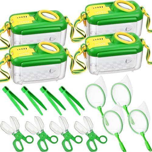 Halloscume 4 Sets Bug Catcher for Kids Insect Catching Kit, Green by Halloscume