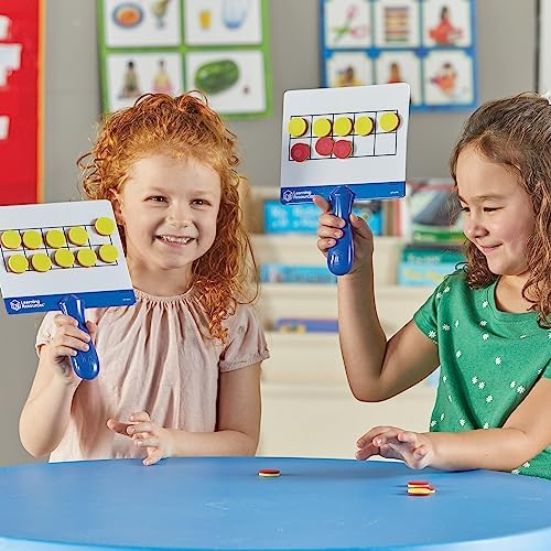 Learning Resources Magnetic Ten-Frame Answer Boards - Set of 4 with 100 Colorful Counters/Discs, Ages 5+ | Grades K+ Giant Magnetic Ten Frame Boards Set - Image 2