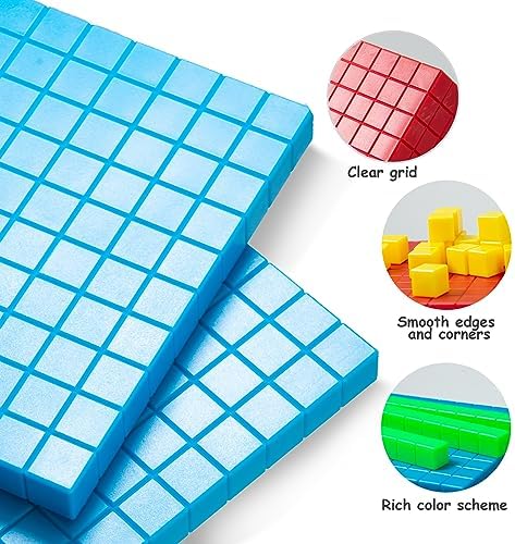 TOMMYHOME 334 PCS Base Ten Blocks Set,Contains 110 rods Counting Cubes to Help Kids Learn Maths. 2 Boxes-Pack. - Image 6