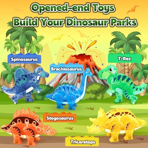 Dinosaur Toys Magnetic Tiles 3D Movable Dinos for Kids 3-5 5-7 Toddler Toy - Image 3