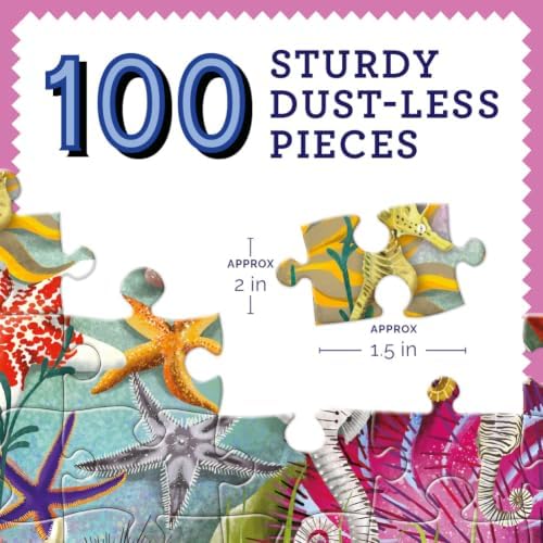 eeBoo Seahorses, Sea Stars & Sea Slugs 100 Piece Children's Puzzle, 27"x18" - Image 2
