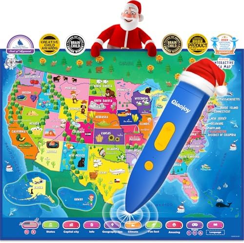 Qiaojoy V2 Interactive Map Bilingual United States Map for Kids Learning by Qiaojoy