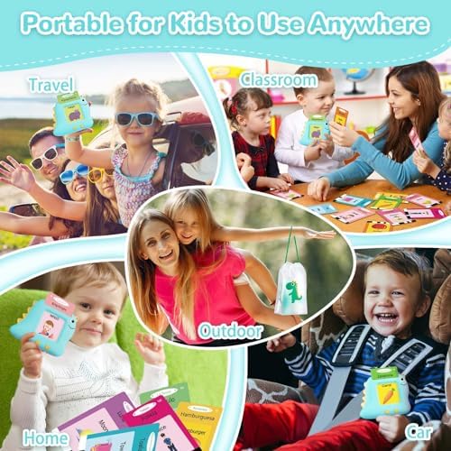Alotwan Spanish Talking Flash Cards, Bilingual Español & English (Blue) - Image 6