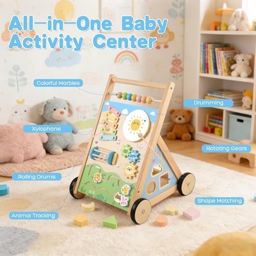 Wooden Baby Walker with Wheels Baby Push Walker Montessori Walker Toy - Image 4