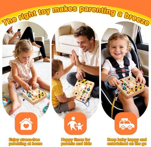 Grarain Busy Board for Toddlers - Montessori Educational Toy for 1-3 Year Old Boys & Girls | Travel-Friendly Sensory Learning Activity | Ideal for Kids with Autism(Clocks Busy Board) - Image 6