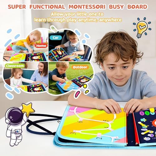 Busy Board Montessori Toys for Children,Felt Sensory Activity Board Sorting Toy Age 3-4 - Image 6