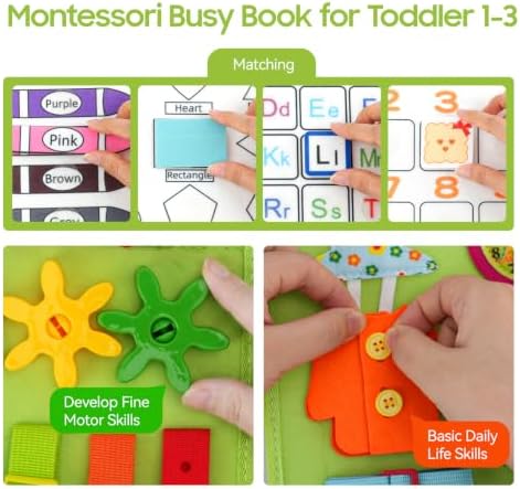 HumorPlay Montessori Gifts for 1,2,3 Year Old Boy Toys, Educational Busy Book for Toddlers 1-3 Age, Christmas Birthday Gift for 1-2 Year Old Boy Toys - Image 6