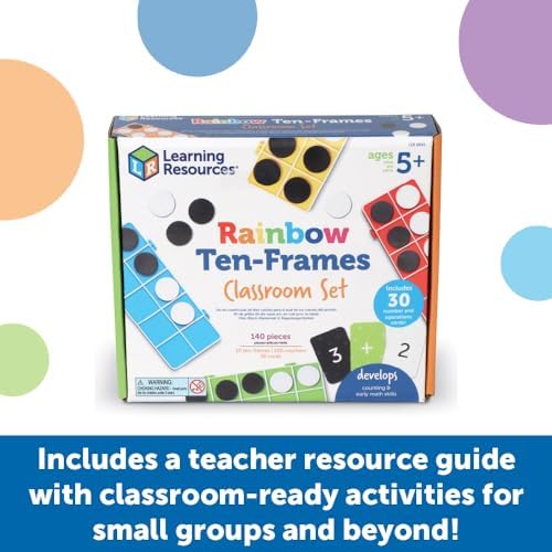 Learning Resources Rainbow Ten-Frames Classroom Set, 140 Pieces - Math Tools for Students Ages 5+, School Supplies and Teacher Resources, Classroom Supplies - Image 4