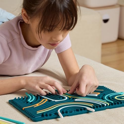 Pushpeel XL Sensory Activity Board – Expandable Silicone Fidget Toy for Stress, Anxiety, ADHD & Autism – Modular, Silent, No Mess - Granite - Image 4